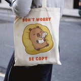 Capybara Canvas Tote Bag One Bag Two Designs
