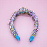 Kids Knot Headband - Embellished Rhinestone Pearl Tweed