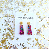 Mia Mini Earrings - Pink Sparkle