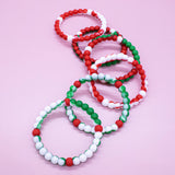 Christmas Silicone Beaded Bubble Bracelets - 6 Pack