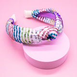 Kids Knot Headband - Rainbow Sequin Knotted Hair Accessories