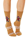 Living Royal 3D Packaged Crew Socks - Holiday - Gingerbread Man - Brown