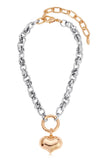 Ettika Locked in Mixed Metal Heart Necklace