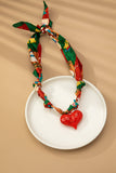 HANDMADE SCARF NECKLACE - CHRISTMAS SNOWMAN BOW