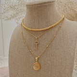 18k Gold Filled beaded layering necklace waterproof