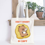 Capybara Canvas Tote Bag One Bag Two Designs