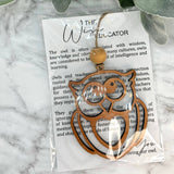 The Wise Educator Owl Story Card Ornament / Car Charm