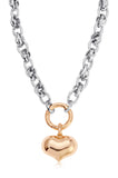 Ettika Locked in Mixed Metal Heart Necklace