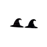 Witch Hat Studs - Black // Halloween Earrings