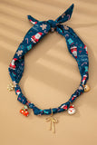 HANDMADE SCARF NECKLACE - CHRISTMAS SNOWMAN BOW