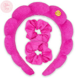 Puffy Terry Cloth Padded Spa Headband with Scrunchies