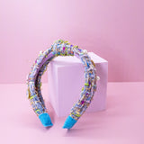 Kids Knot Headband - Embellished Rhinestone Pearl Tweed