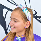 Kids Knot Headband - Rainbow Sequin Knotted Hair Accessories