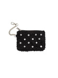 Keychain Pouch - Crystal Embellishment - Black
