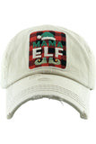 MAMA ELF Christmas Holiday Washed Vintage Baseball Cap