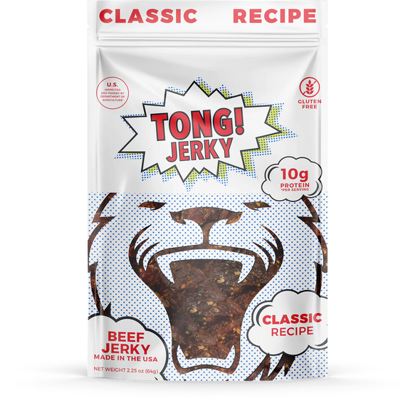 Tong Jerky Classic Recipe 12 Pack of Beef Jerky