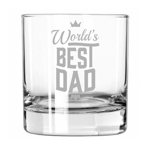 World's Best Dad Rocks Glass, Father's Day Glassware