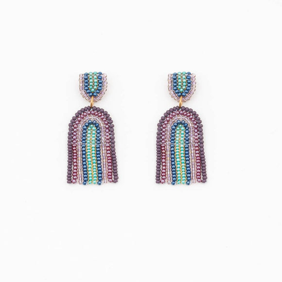 Double Rainbow Beaded Earrings