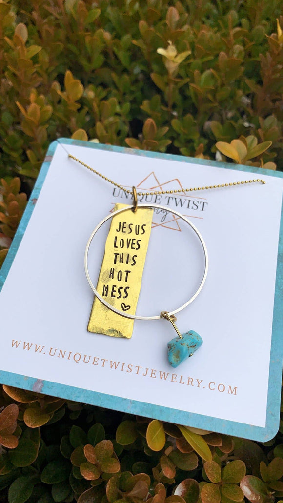 Unique Twist Jewelry - Jesus Loves This Hot Mess (Brass)