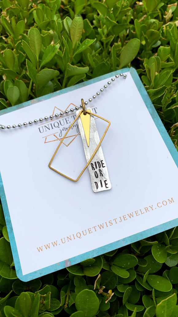 Unique Twist Jewelry - Ride Or Die Necklace (Stainless Steel)