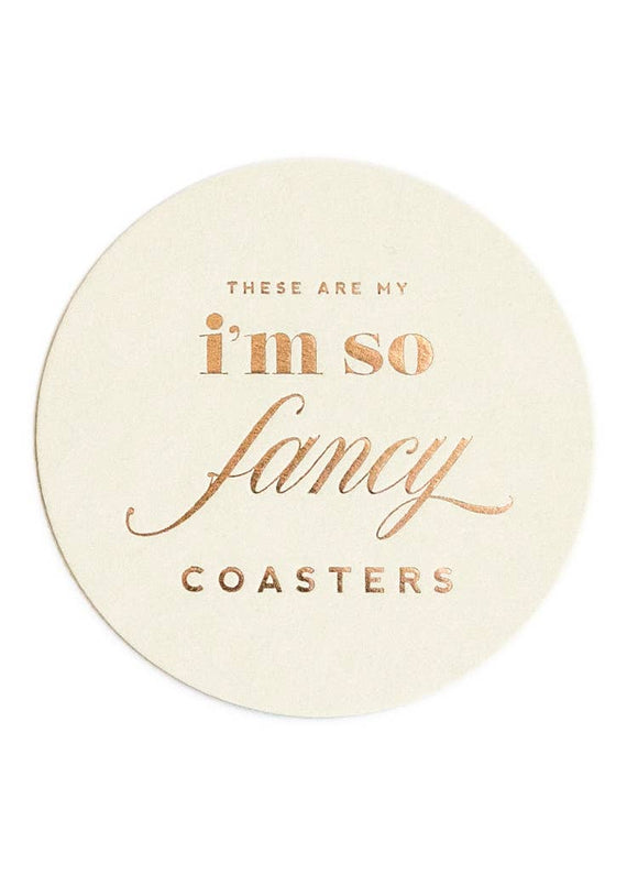 I'm So Fancy, Rose Gold Foil Coaster Set