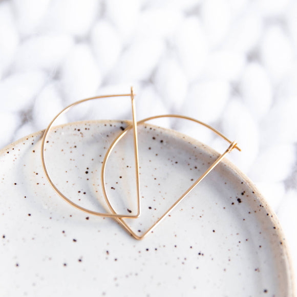 Freshie & Zero - Half Circle Half Moon Hoop Earrings (Gold Filled)