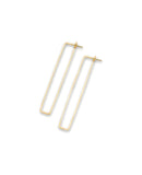 Freshie & Zero - Column Skinny Rectangle Minimal Hoop Earrings (Gold-Filled)