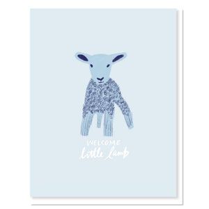 Thimblepress - Welcome Little Lamb Blue A2 Card