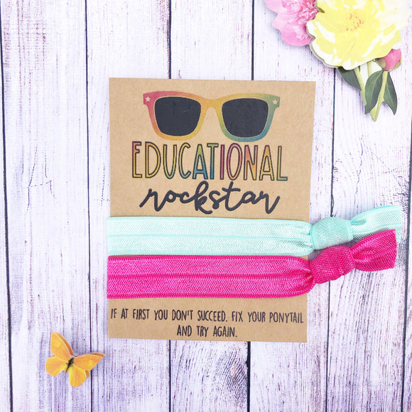 Educational Rockstar Hair Tie Set (colors may vary)