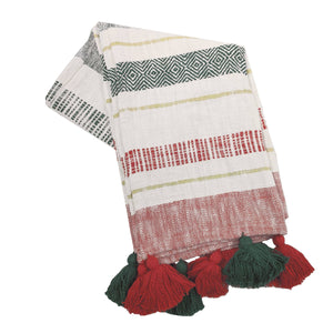 Barton Red & Green Striped Throw Blanket