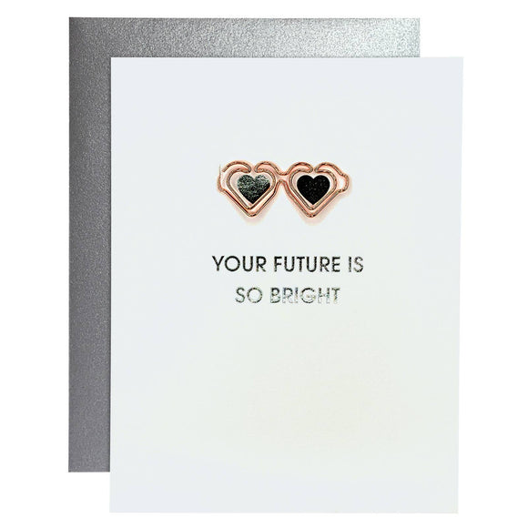 Future Is Bright Paper Clip Foil Letterpress Card