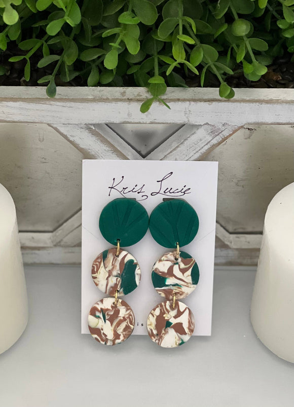 Pine Green Dangle Earrings