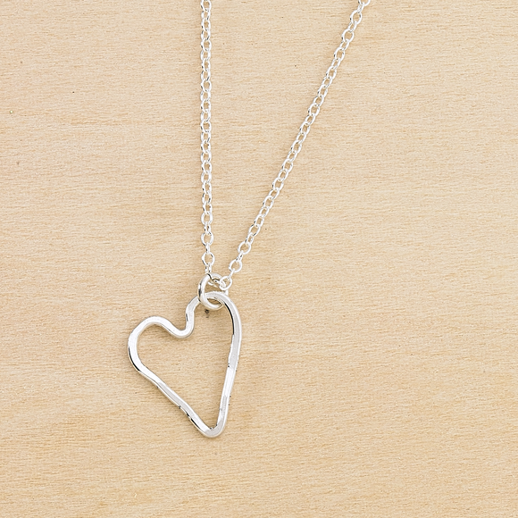 Freshie & Zero - Small Modern Heart Necklace (Sterling Silver)