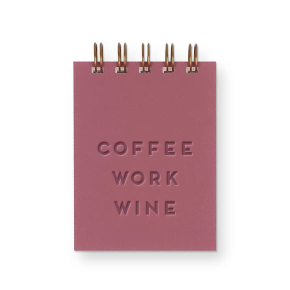 Coffee Work Wine Mini Jotter Notebook