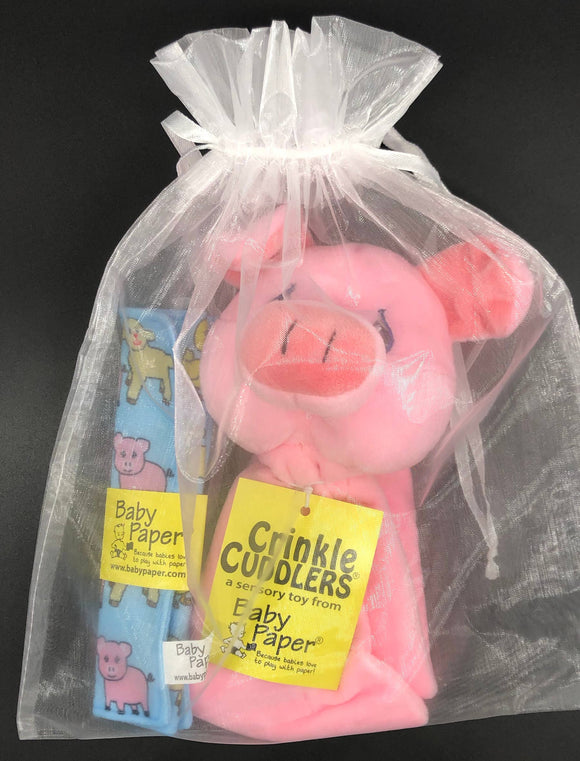 BABY PAPER - Crinkle Cuddler Gift Set- Pig