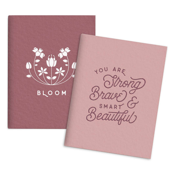 Bloom Strong, Brave, and Beautiful Set of 2 Pocket Notebooks