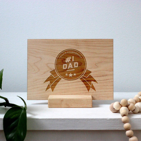 Wooden Father's Day Card • Number One Dad