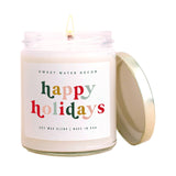 Happy Holidays Soy Candle - Clear Jar - 9 oz