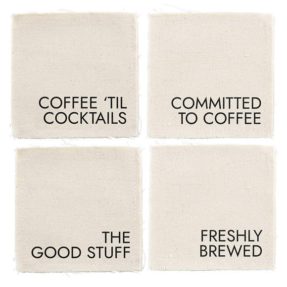 Canvas Coaster Set-Sip 4 Pack