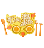 Baby Truck Suction Plate and Training Utensils: Yellow Truck Plate