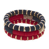 CANVAS - Rubber Discs Stretch Bracelet Black Gold Stretch