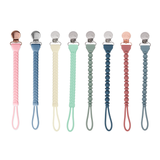 Itzy Ritzy - Sweetie Strap™ Silicone One-Piece Pacifier Clips (Blue Braid)