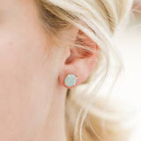 JaxKelly - Gemstone Prong Earrings Amazonite (Peace of Mind)