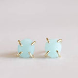 JaxKelly - Gemstone Prong Earrings Amazonite (Peace of Mind)