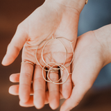 Freshie & Zero - Minimal Hoop Earrings - Large Organic Circles (Rose Gold-Filled)