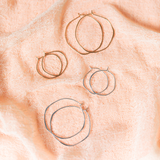 Freshie & Zero - Minimal Hoop Earrings - Large Organic Circles (Rose Gold-Filled)