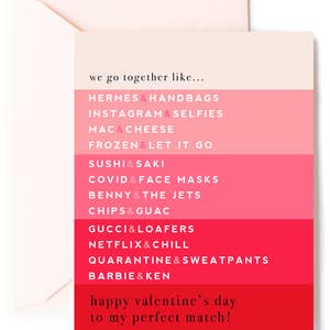 Perfect Match Valentine's Card