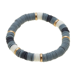 CANVAS - Emberly Color Block Bracelet in Grey Polymer Clay