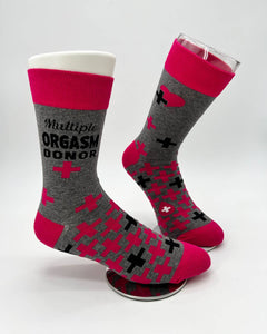 Multiple Orgasm Donor Men's Novelty Crew Socks