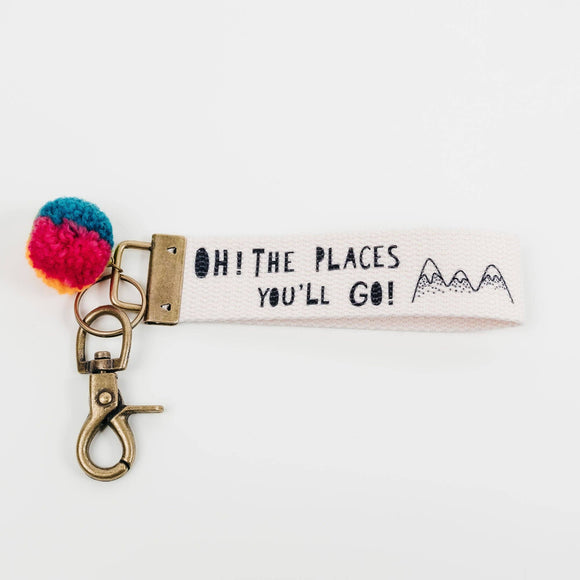 Words to Live By Canvas Keychain